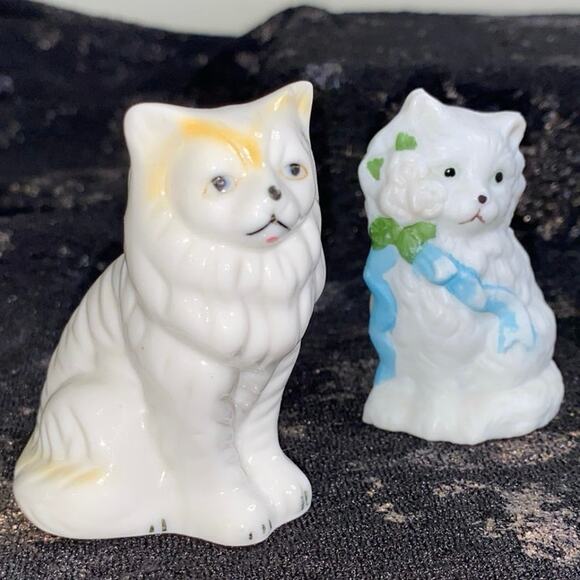 Vintage Cat Figurine Lot Ceramic 4 Pin Cushion Persian Ceramic Porcelain Kitten - Picture 10 of 10